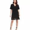 Karen Kane Petite Size V-Neck Fringe Dress 2 Karen Kane Petite Size V-Neck Fringe Dress -karen kane Sales Shop karenkane 2023 spring 1L14336P BLK 001