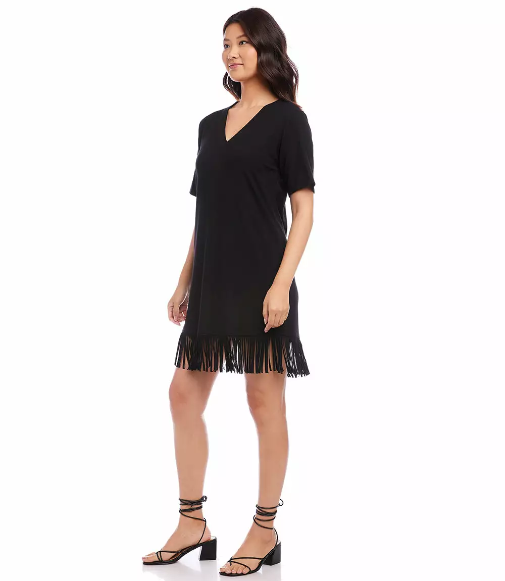 Karen Kane Petite Size V-Neck Fringe Dress 5 Karen Kane Petite Size V-Neck Fringe Dress - Image 3