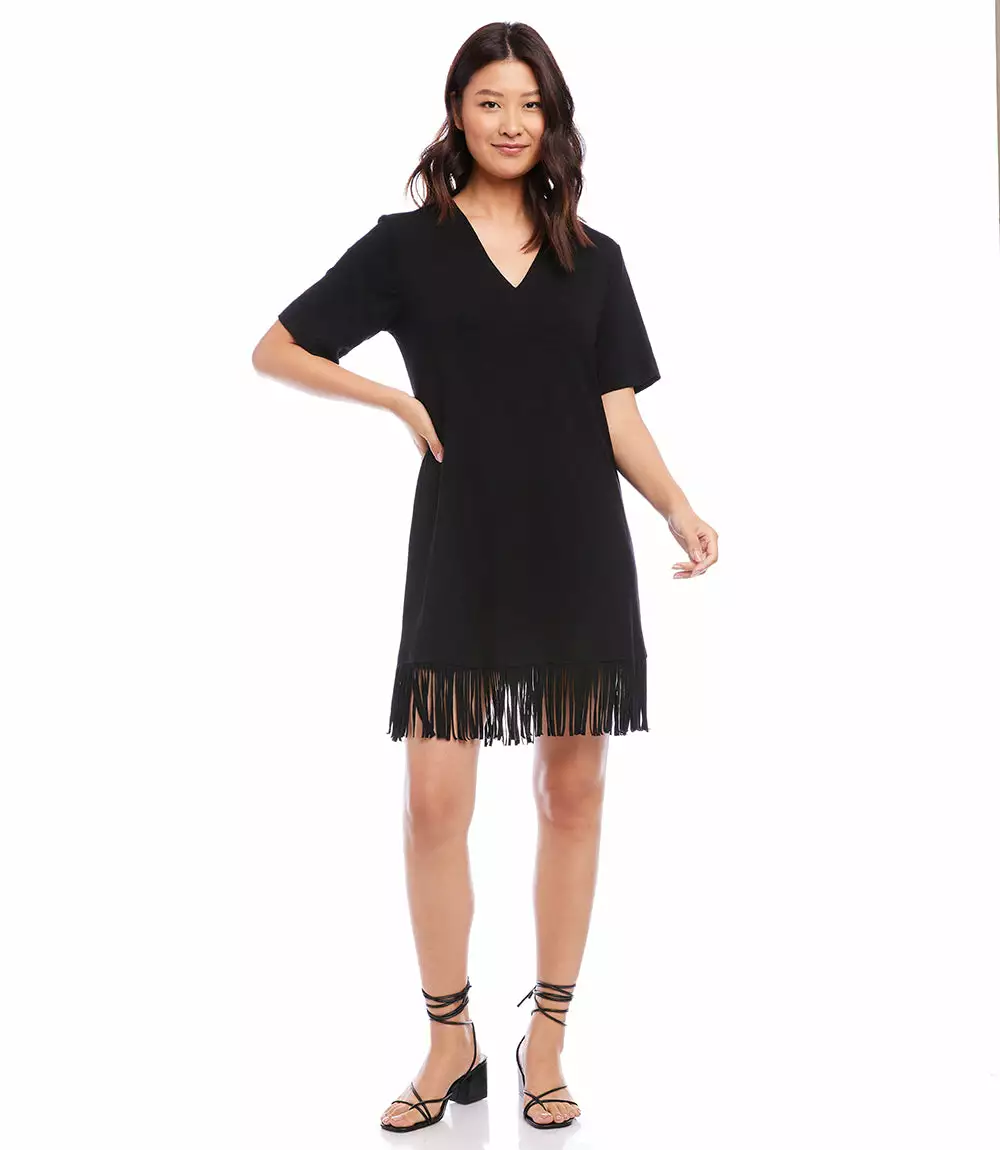 Karen Kane Petite Size V-Neck Fringe Dress 6 Karen Kane Petite Size V-Neck Fringe Dress - Image 4