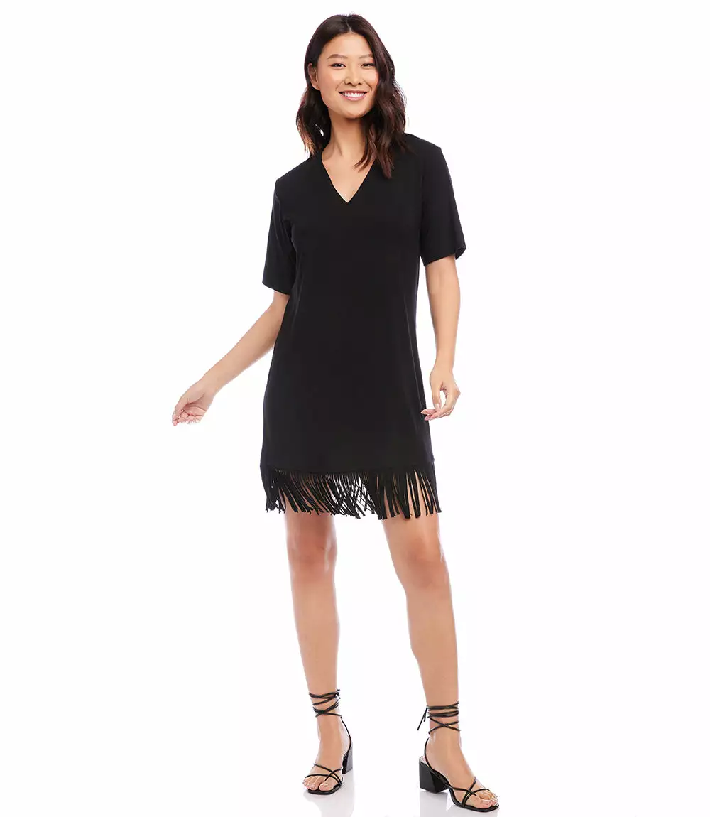 Karen Kane Petite Size V-Neck Fringe Dress 7 Karen Kane Petite Size V-Neck Fringe Dress - Image 5