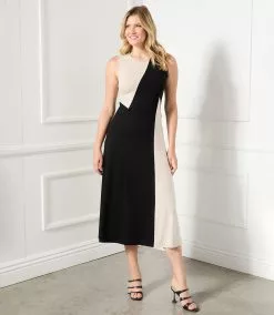 Karen Kane Plus Size Sleeveless Colorblock Dress -karen kane Sales Shop karenkane 2023 spring 1L14337W BLK 001 1