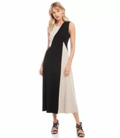 Karen Kane Sleeveless Colorblock Dress -karen kane Sales Shop karenkane 2023 spring 1L14337 BLK 006