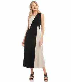 Karen Kane Sleeveless Colorblock Dress -karen kane Sales Shop karenkane 2023 spring 1L14337 BLK 007