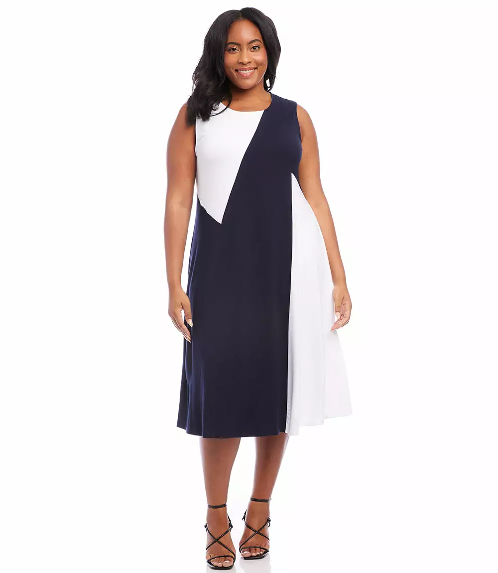 Karen Kane Plus Size Sleeveless Colorblock Dress 4 Karen Kane Plus Size Sleeveless Colorblock Dress - Image 2