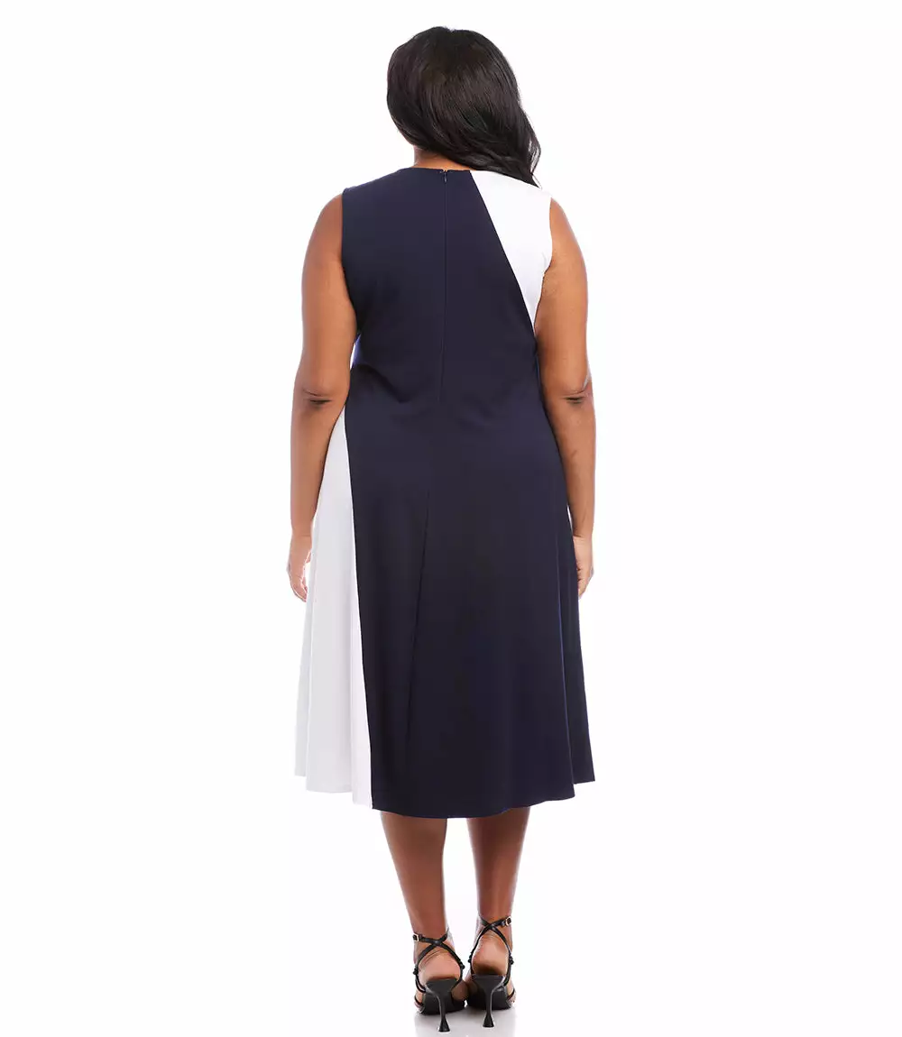 Karen Kane Plus Size Sleeveless Colorblock Dress 5 Karen Kane Plus Size Sleeveless Colorblock Dress - Image 3