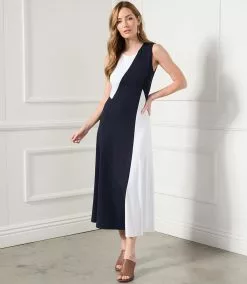 Karen Kane Sleeveless Colorblock Dress -karen kane Sales Shop karenkane 2023 spring 1L14338 NAV 002