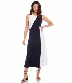 Karen Kane Sleeveless Colorblock Dress -karen kane Sales Shop karenkane 2023 spring 1L14338 NAV 006