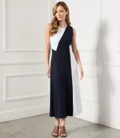 Karen Kane Sleeveless Colorblock Dress -karen kane Sales Shop karenkane 2023 spring 1L14338 NAV 010