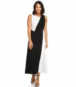 Karen Kane Petite Size Sleeveless Colorblock Dress