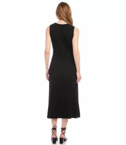 Karen Kane Faux Wrap Midi Dress -karen kane Sales Shop karenkane 2023 spring 1L14342 BLK 003