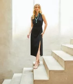 Karen Kane Faux Wrap Midi Dress -karen kane Sales Shop karenkane 2023 spring 1L14342 BLK 010