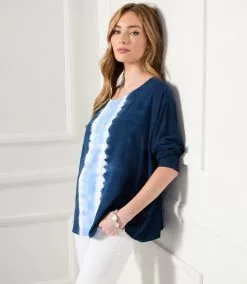 Karen Kane Tie-Dye Dolman Sleeve Top
