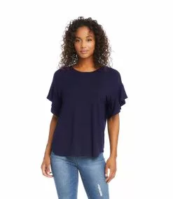 Karen Kane Petite Size Ruffle Sleeve Top