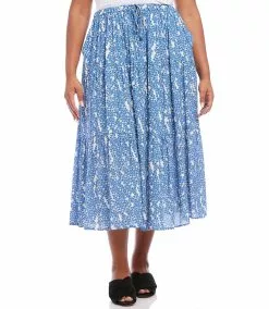 Karen Kane Plus Size Tiered Midi Skirt -karen kane Sales Shop karenkane 2023 spring 1L16616W PER 002