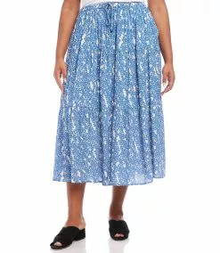 Karen Kane Plus Size Tiered Midi Skirt -karen kane Sales Shop karenkane 2023 spring 1L16616W PER 005