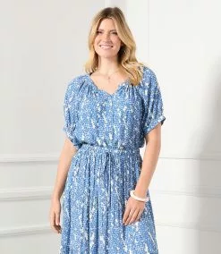 Karen Kane Plus Size Short Sleeve Peasant Top