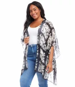 Karen Kane Plus Size Open Front Jacket -karen kane Sales Shop karenkane 2023 spring 1L17613W PRT 003