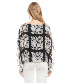 Karen Kane Boatneck Scarf Top -karen kane Sales Shop karenkane 2023 spring 1L17614 PRT 003