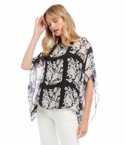 Karen Kane Boatneck Scarf Top -karen kane Sales Shop karenkane 2023 spring 1L17614 PRT 004