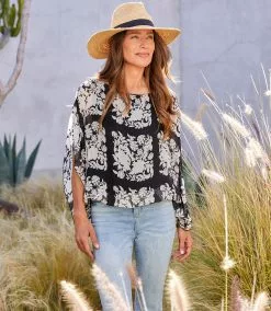 Karen Kane Boatneck Scarf Top -karen kane Sales Shop karenkane 2023 spring 1L17614 PRT 006