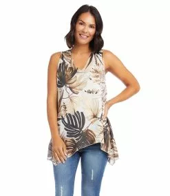 Karen Kane Petite Size Uneven Hem Tank -karen kane Sales Shop karenkane 2023 spring 1L17615P PRT 004