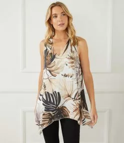 Karen Kane Uneven Hem Tank -karen kane Sales Shop karenkane 2023 spring 1L17615 PRT 006