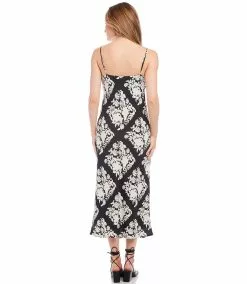 Karen Kane Bias Cut Midi Dress -karen kane Sales Shop karenkane 2023 spring 1L18129 PRT 004