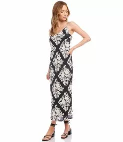 Karen Kane Bias Cut Midi Dress -karen kane Sales Shop karenkane 2023 spring 1L18129 PRT 005