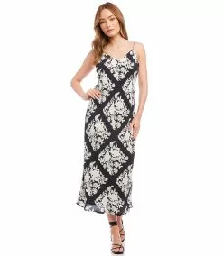 Karen Kane Bias Cut Midi Dress -karen kane Sales Shop karenkane 2023 spring 1L18129 PRT 006