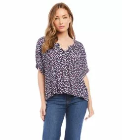 Karen Kane Short Sleeve Peasant Top