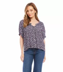 Karen Kane Short Sleeve Peasant Top -karen kane Sales Shop karenkane 2023 spring 1L18613 DAI 004