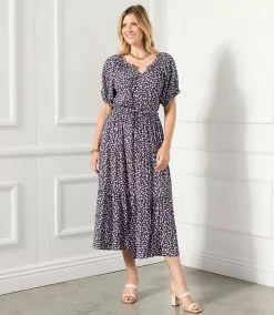 Karen Kane Plus Size Tiered Midi Skirt