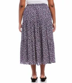 Karen Kane Plus Size Tiered Midi Skirt -karen kane Sales Shop karenkane 2023 spring 1L18617W DAI 003