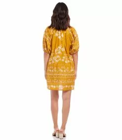 Karen Kane Puff Sleeve Tassel Dress 13 Karen Kane Puff Sleeve Tassel Dress -karen kane Sales Shop karenkane 2023 spring 1L19606 GOL 004