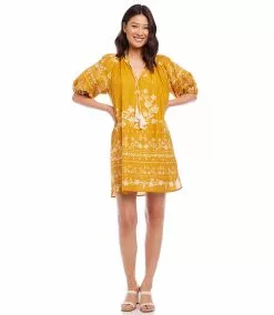 Karen Kane Puff Sleeve Tassel Dress 15 Karen Kane Puff Sleeve Tassel Dress -karen kane Sales Shop karenkane 2023 spring 1L19606 GOL 006