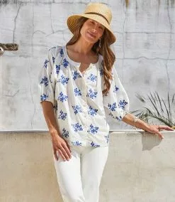 Karen Kane Embroidered Top