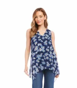 Karen Kane Uneven Hem Tank -karen kane Sales Shop karenkane 2023 spring 1L22181 PRT 006