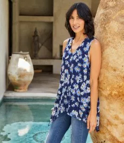 Karen Kane Uneven Hem Tank -karen kane Sales Shop karenkane 2023 spring 1L22181 PRT 007