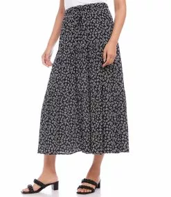 Karen Kane Tiered Midi Skirt -karen kane Sales Shop karenkane 2023 spring 1L22501 PRT 004