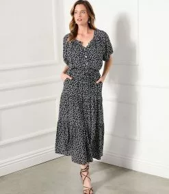 Karen Kane Tiered Midi Skirt -karen kane Sales Shop karenkane 2023 spring 1L22501 PRT 006