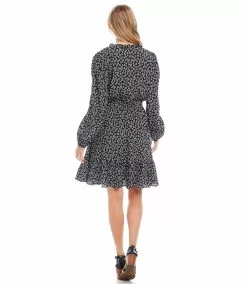 Karen Kane Long Sleeve Tiered Dress -karen kane Sales Shop karenkane 2023 spring 1L22502 PRT 003