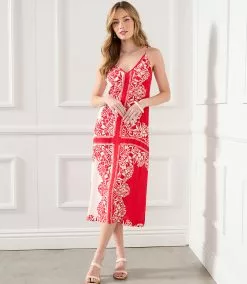 Karen Kane Side Slit Midi Dress 17 Karen Kane Side Slit Midi Dress -karen kane Sales Shop karenkane 2023 spring 1L26500 PRT 007