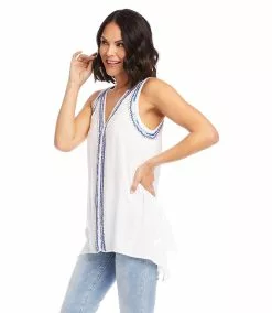 Karen Kane Beaded Tank 12 Karen Kane Beaded Tank -karen kane Sales Shop karenkane 2023 spring 1L28402 WHT 004