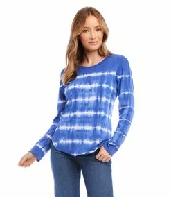 Karen Kane Long Sleeve Tie-Dye Tee -karen kane Sales Shop karenkane 2023 spring 1L33203 BLB 001