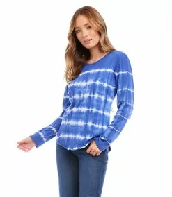 Karen Kane Long Sleeve Tie-Dye Tee -karen kane Sales Shop karenkane 2023 spring 1L33203 BLB 003