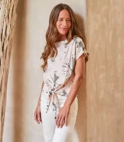 Karen Kane Boatneck Tie-Front Top -karen kane Sales Shop karenkane 2023 spring 1L33205 TD 007