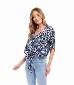 Karen Kane Tie-Front Top -karen kane Sales Shop karenkane 2023 spring 1L33597 BAT 004