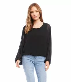 Karen Kane Petite Size Lantern Sleeve Top