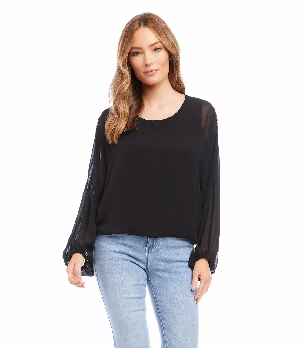Karen Kane Petite Size Lantern Sleeve Top 3 Karen Kane Petite Size Lantern Sleeve Top