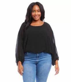 Karen Kane Plus Size Lantern Sleeve Top
